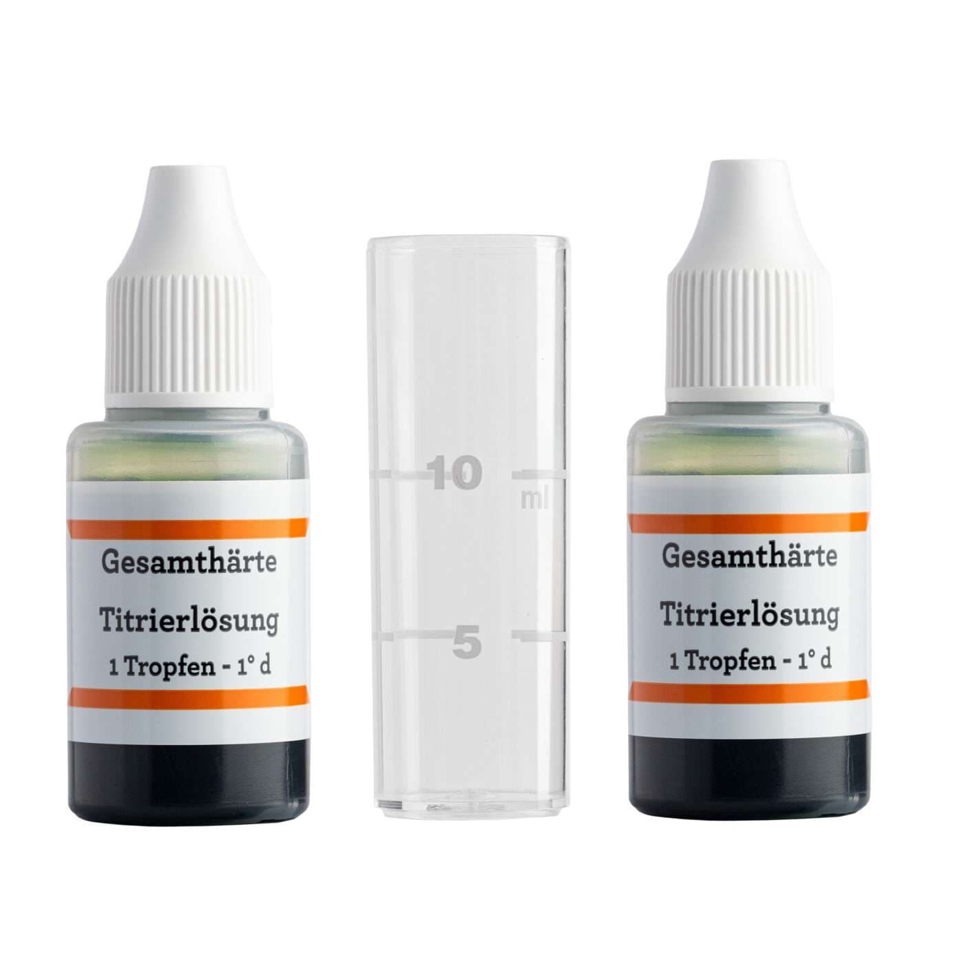 Härtemessbesteck Doppelpack mit 2x 15ml Titrierlösung und Messröhrchen für präzise Wasserhärtebestimmung